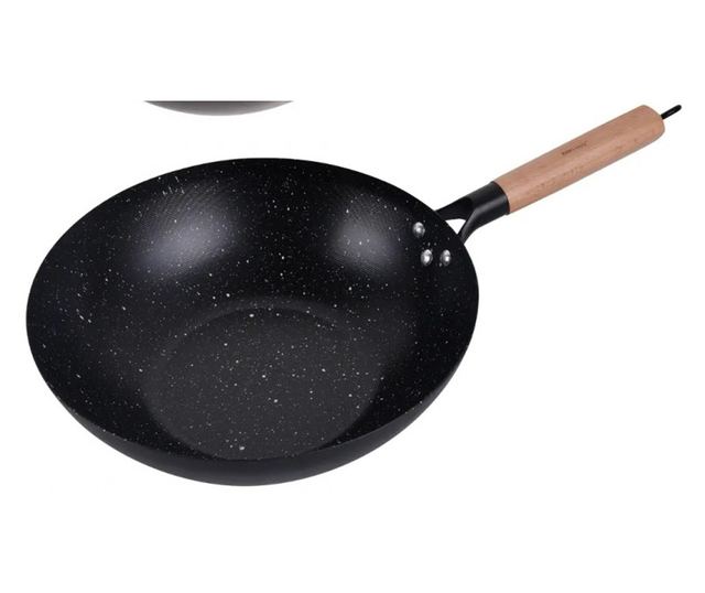 Kinghoff KH 1983 Wok serpenyő, 30 cm, márványbevonat, indukciós, fekete