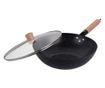 Kinghoff KH 1984 Wok serpenyő, 30 cm, üvegfedél gőzölőnyílással, márvány felület, indukció, fekete
