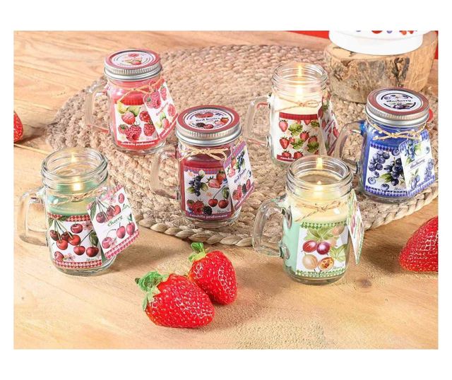 6 db illatos gyertyaszett üvegben, 7 x 5 x 8,5 cm M