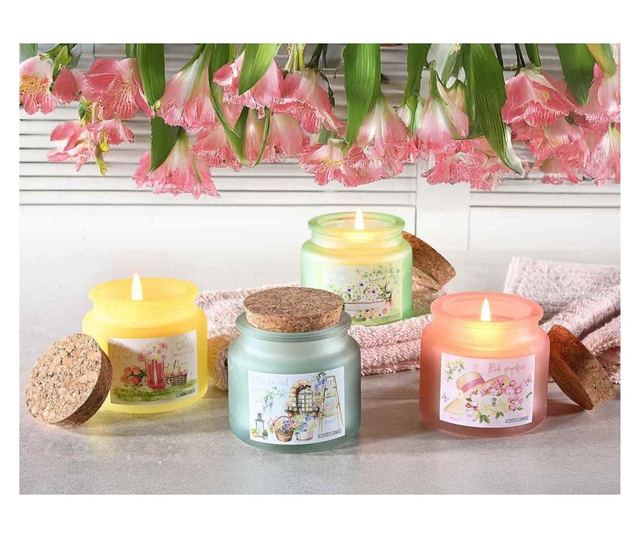 4 db illatos gyertyaszett üvegben Ø6,5 cm x 6,5 M