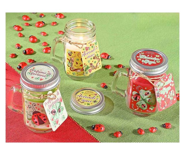 3 db illatosított gyertyaszett üvegben, 7 x 5 x 8,5 cm M