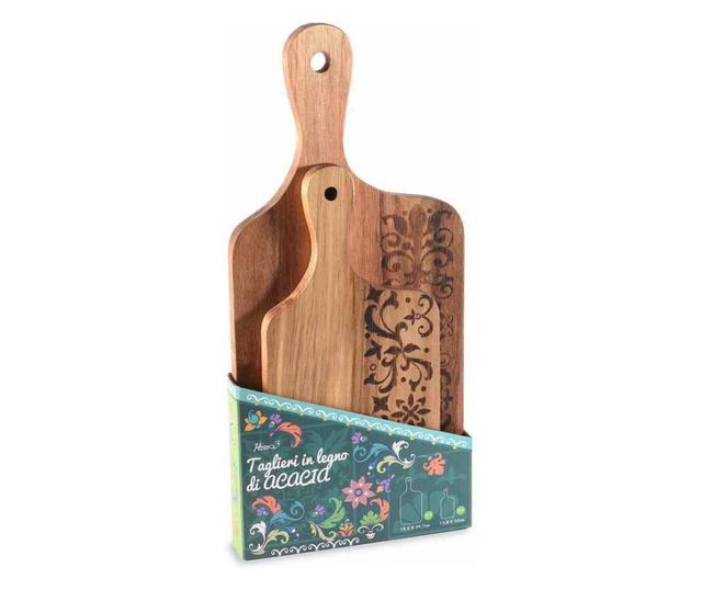 2 db Fa Tálaló Tál Szett - Nagy: 47 cm x 39.9 cm, Kicsi: 35.6 cm x 30 cm