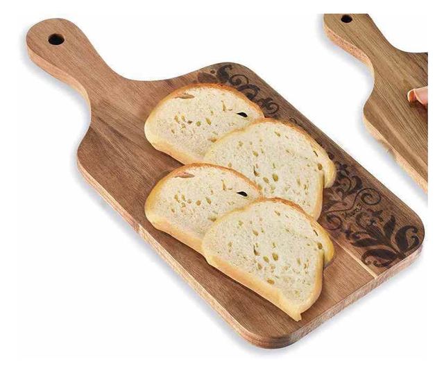 2 db Fa Tálaló Tál Szett - Nagy: 47 cm x 39.9 cm, Kicsi: 35.6 cm x 30 cm