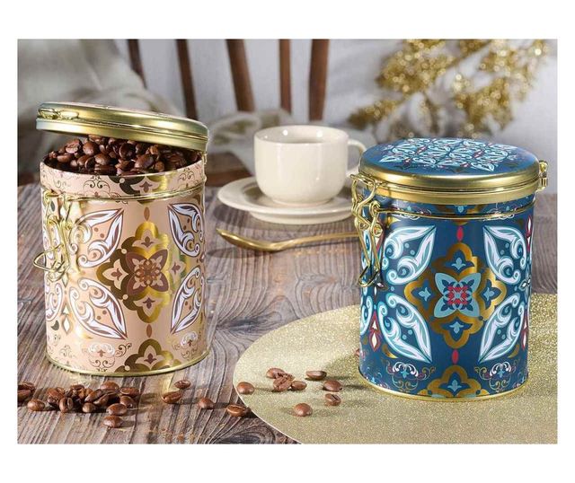 6 db fém tároló edény, 11,5 x 9 x 12 cm M