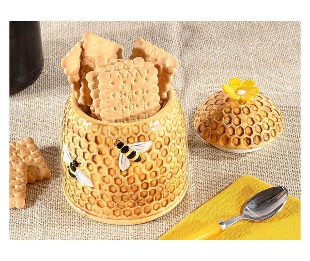 Méhkaptár kerámia tároló Ø11 cm x 13 cm M