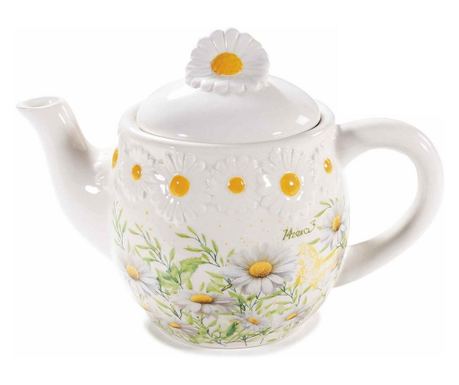 Keramički čajnik s cvjetnim uzorkom - 21 x 12 x 14,5 cm V, 650 ml