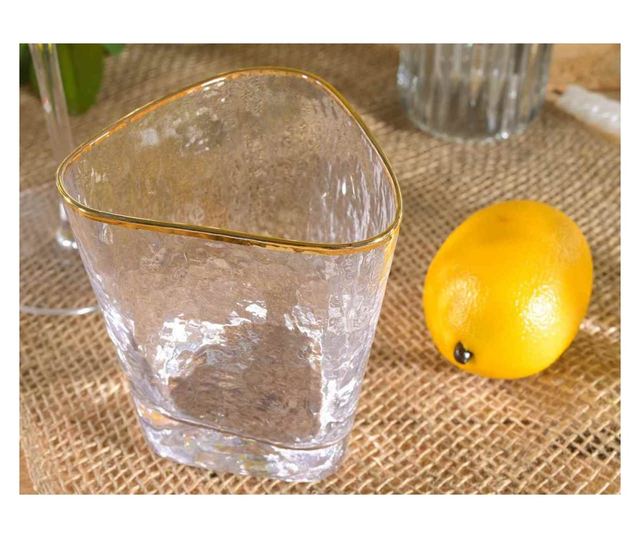 4 db Kalapált Üveg Pohár Készlet, 250 ml