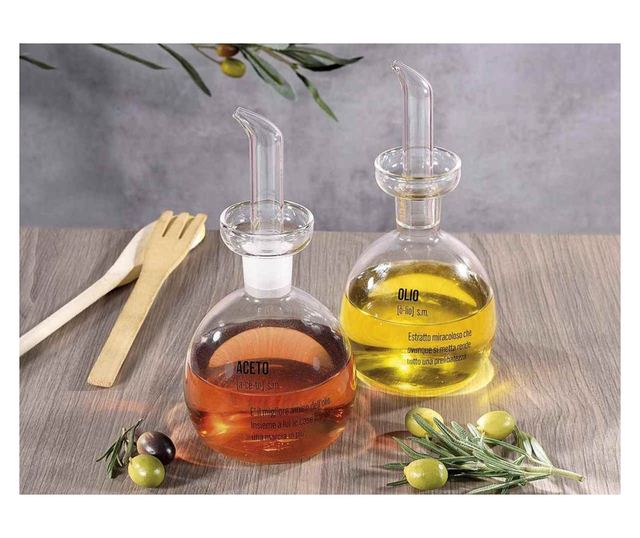 Üveg olajtartó szett Ø8,5 cm x 17 cm