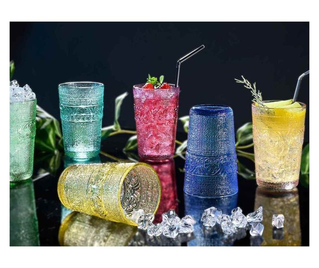 6 db-os üveg pohár készlet - egyenként 350 ml