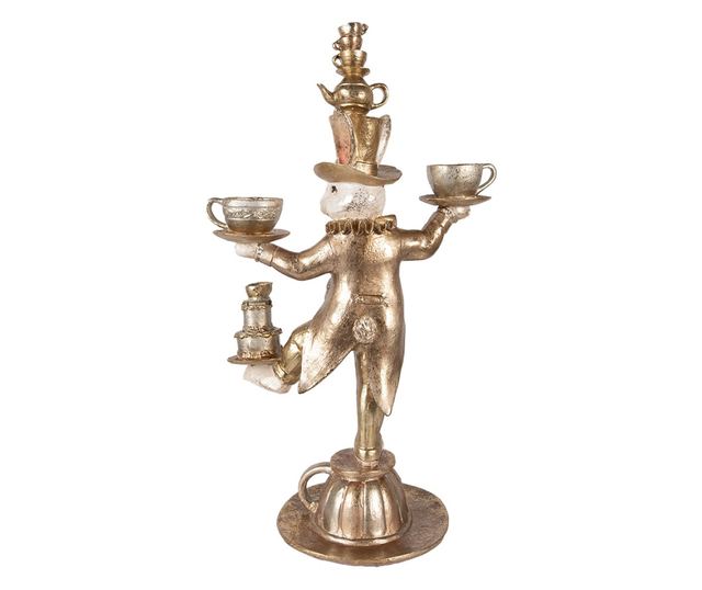 Húsvéti nyuszi figura, többszínű polirezin, 35x22x58 cm