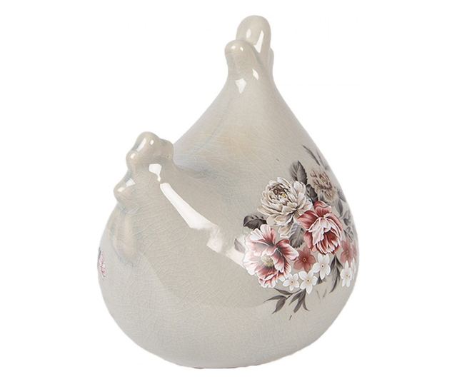 Többszínű kerámia tyúkfigura 12x11x13 cm