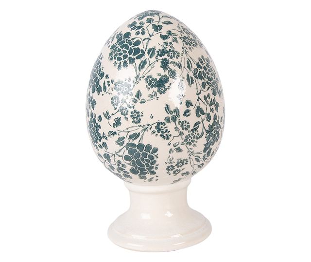 Dekoratív kerámia váza - Bézs/Zöld, 15x24 cm