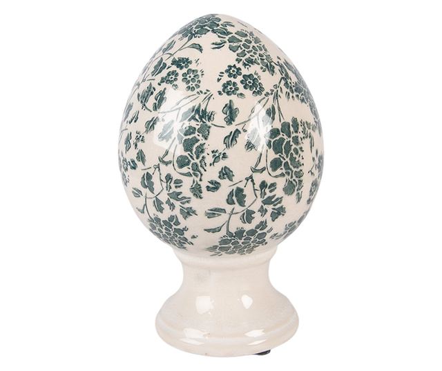 Bohém kerámia díszváz - Bézs/Zöld, Ø12x19 cm