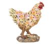 Többszínű polirezin csirke figura 27x16x31 cm