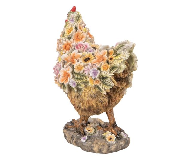 Többszínű polirezin csirke figura 27x16x31 cm