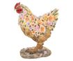 Többszínű polirezin csirke figura 27x16x31 cm