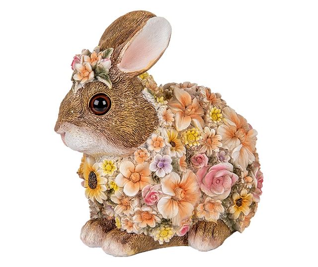 Többszínű polirezin nyuszi figura 19x12x18 cm