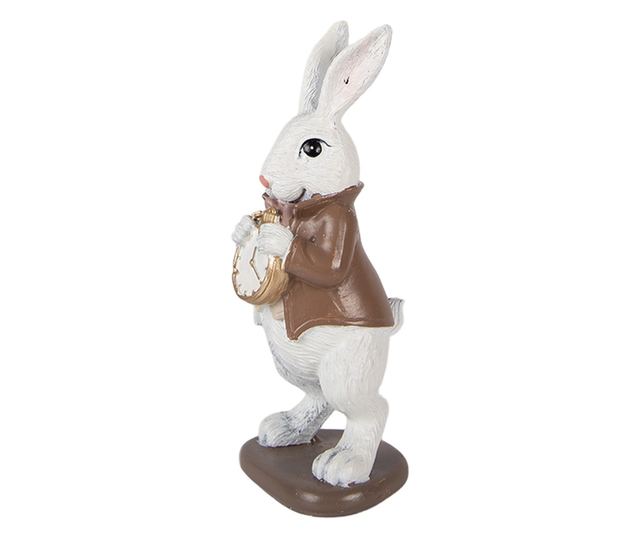 Húsvéti nyuszi figura, polirezin, többszínű, 7x7x16 cm