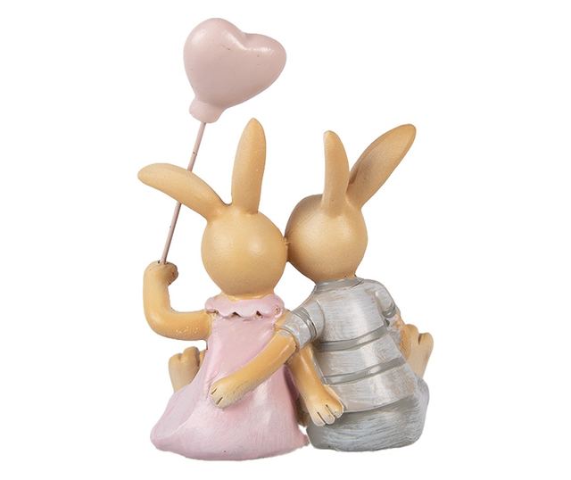 Többszínű polirezin húsvéti nyuszi figura 8x6x10 cm