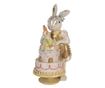 Többszínű polirezin húsvéti nyuszi figura 20x15x36 cm