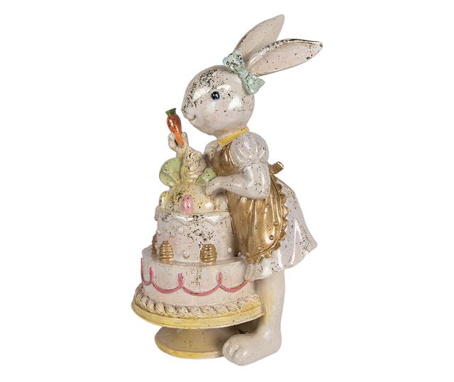 Többszínű polirezin húsvéti nyuszi figura 20x15x36 cm