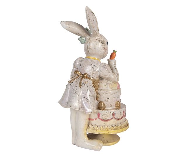 Többszínű polirezin húsvéti nyuszi figura 20x15x36 cm