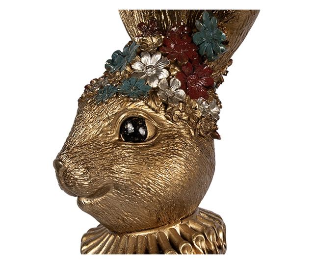 Húsvéti Nyuszi Figura, Arany Polirezin, 27x17x49 cm