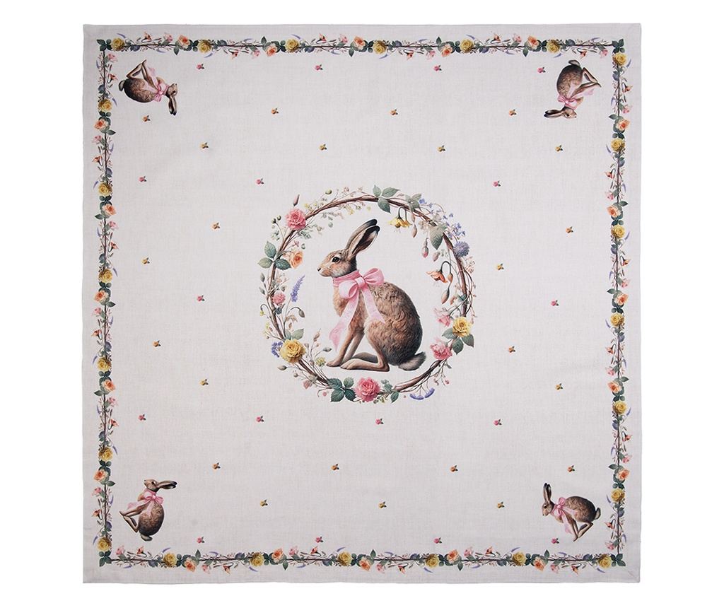 Bavlněný velikonoční ubrus, vícebarevný, 100x100 cm - 2