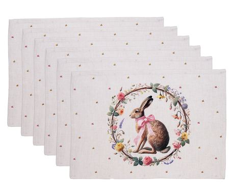 Set od 6 šarenih pamučnih podmetača (Uskrsna kolekcija) 48x35 cm