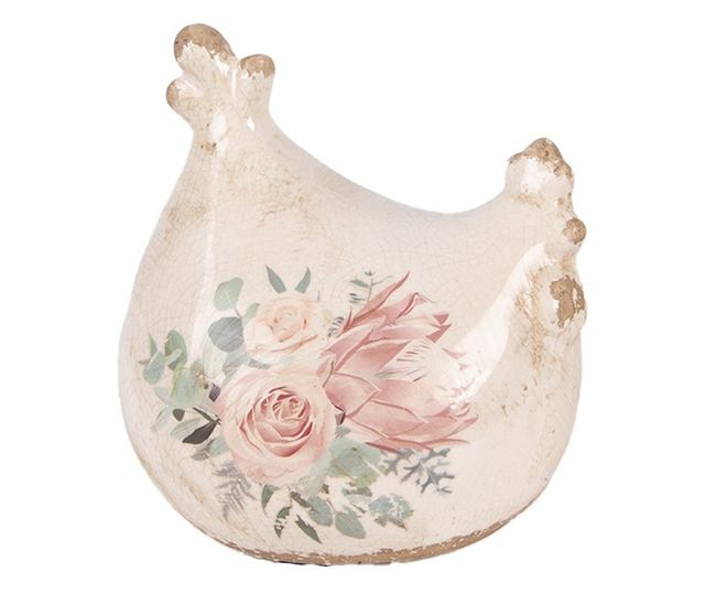 Kerámia Csirke Figura 12x11x13 cm