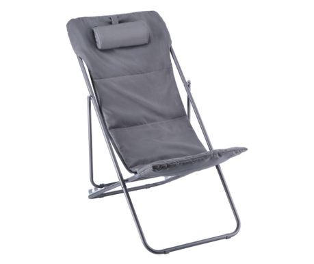 Set od 2 sive vrtne fotelje 85 x 56 x 90 cm