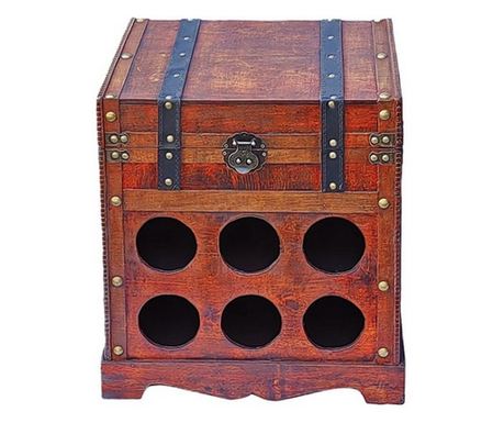 Set 2 suporturi 12 sticle vin lemn maro 39 x 28 x 44 cm