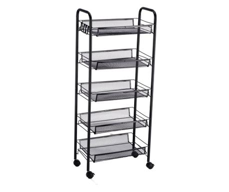 Cărucior servire fier negru 44 x 26 x 102 cm