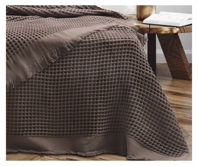 Waffle pique ágytakaró, Majoli Bahar Home Collection, 100% pamut, 390 gsm, Optimus Stone