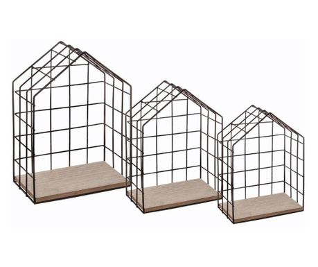 Set 3 etajere Home, otel, MDF, 22.5x11x33.5 cm