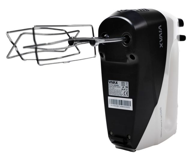 Vivax HM-550WB Kézi mixer, 550 W, 5 sebesség, Turbo funkció, fehér/fekete