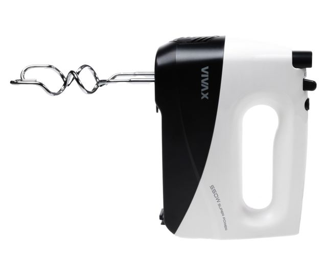 Vivax HM-550WB Kézi mixer, 550 W, 5 sebesség, Turbo funkció, fehér/fekete