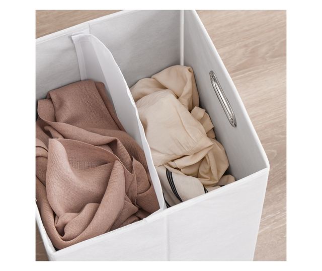 SoBuy fürdőszobabútor mosógépes szekrénnyel, szennyestartóval és fiókkal, szürke