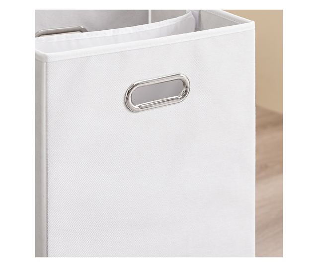 SoBuy fürdőszobabútor mosógépes szekrénnyel, szennyestartóval és fiókkal, szürke