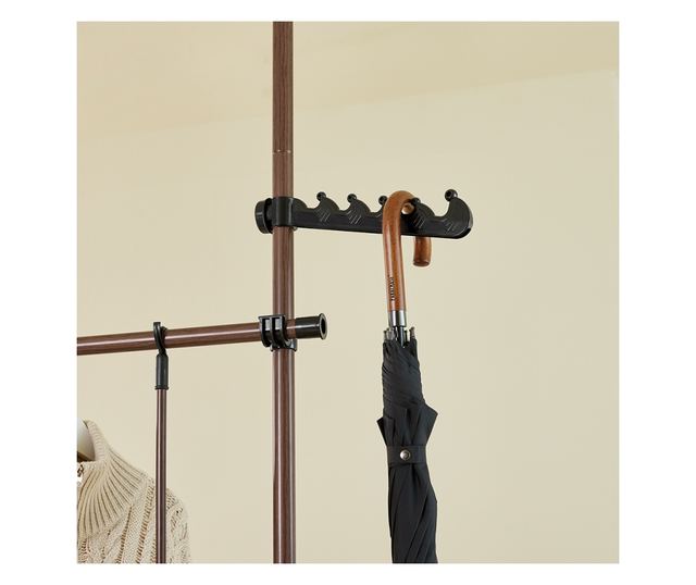 SoBuy állítható teleszkópos padlótartó szekrény, fa szemcsés, 65 kg teherbírású