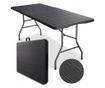 Fekete összecsukható asztal, kerti, kempingezéshez vagy horgászathoz, bőrönd stílusú, JollyMag, SC02BR, 70x180 cm