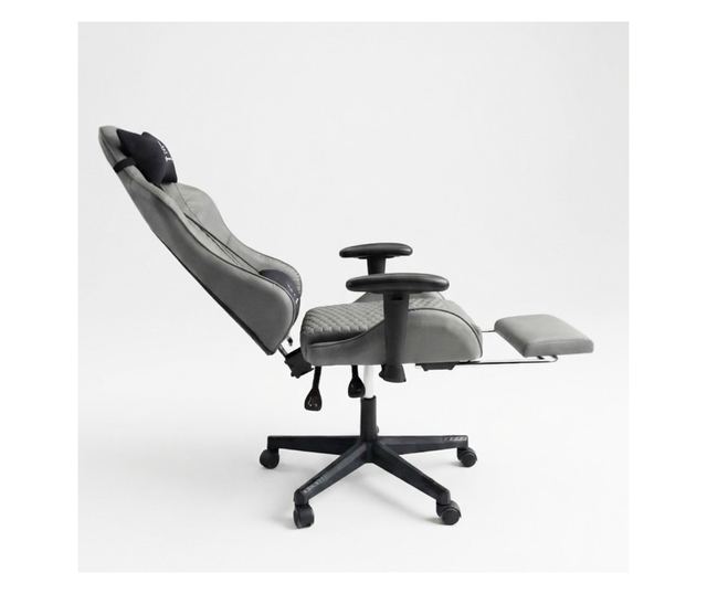 Szürke irodai szék lábtartóval és masszázspárnával, max. 150 kg, 74x116-127 cm, EvoChair JollyMag, KO45SZ