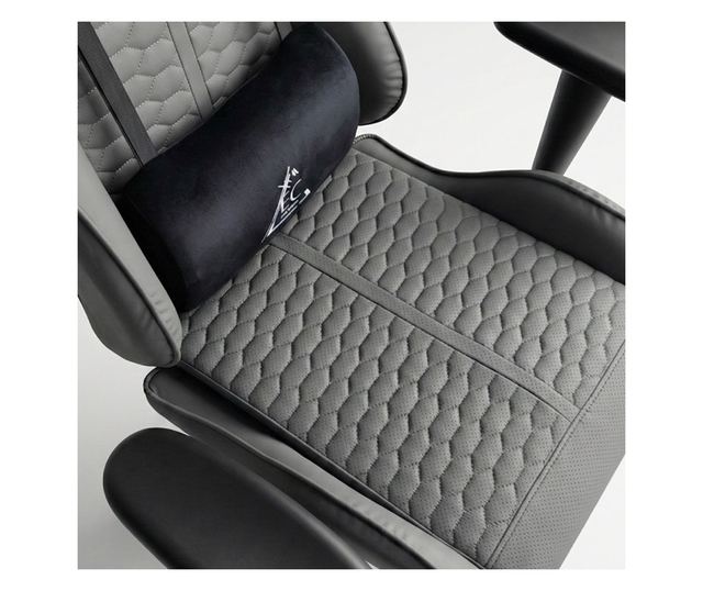 Szürke irodai szék lábtartóval és masszázspárnával, max. 150 kg, 74x116-127 cm, EvoChair JollyMag, KO45SZ