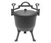 Zománcozott öntöttvas bogrács kempingezéshez és szabadtéri főzéshez, 8L, fedővel