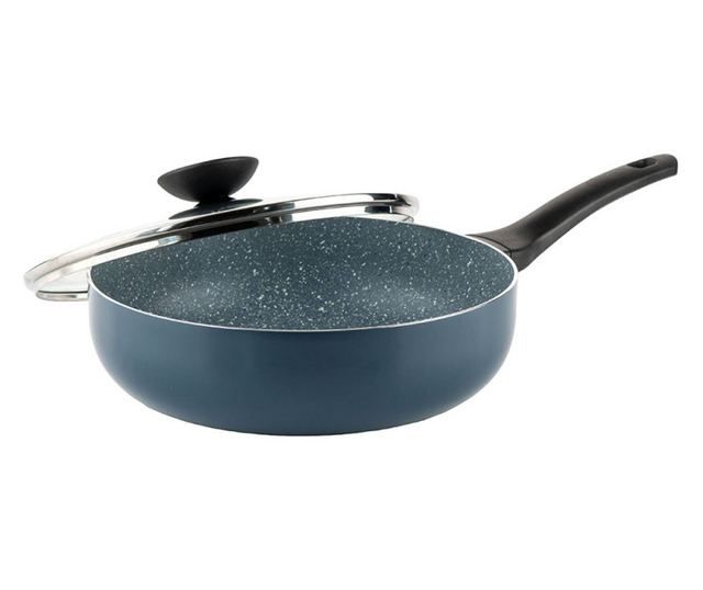 Mély serpenyő fedővel Luigi Ferrero Prima FR-2634L, 26x7,5 cm, 3,4 l, Tapadásmentes bevonat, Üvegfedél gőzkivezető nyílással, In