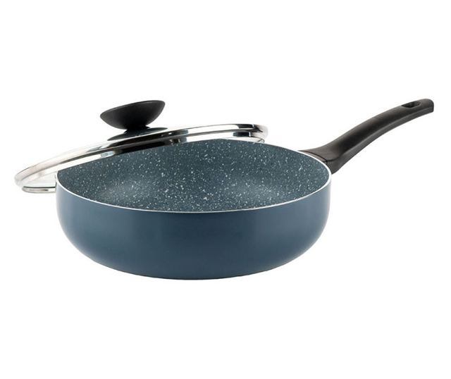 Mély serpenyő fedővel Luigi Ferrero Prima FR-2634L, 26x7,5 cm, 3,4 l, Tapadásmentes bevonat, Üvegfedél gőzkivezető nyílással, In