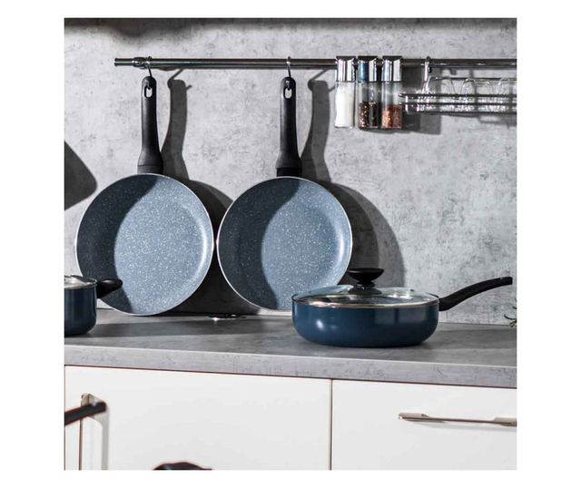 Mély serpenyő fedővel Luigi Ferrero Prima FR-2634L, 26x7,5 cm, 3,4 l, Tapadásmentes bevonat, Üvegfedél gőzkivezető nyílással, In