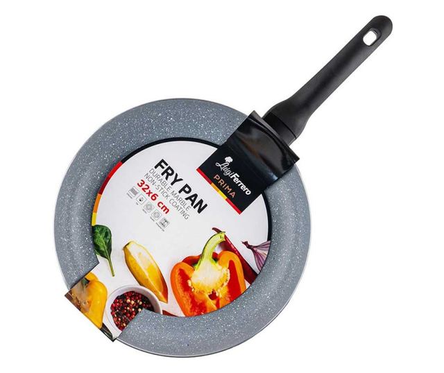 Luigi Ferrero Prima FR-3234 serpenyő, 32x6 cm, tapadásmentes bevonat, indukciós, sötétkék