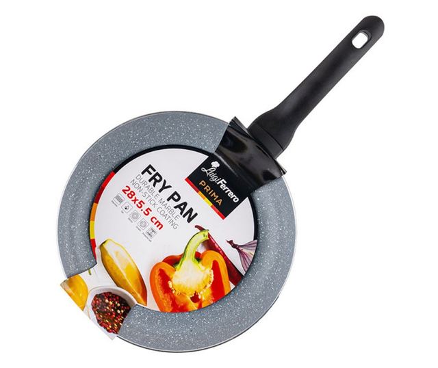 Luigi Ferrero Prima FR-2833 serpenyő, 28x5,5 cm, Tapadásmentes bevonat, Optimális vezetőképesség, Indukciós, Sötétkék