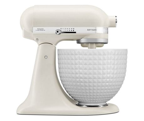 Планетарен миксер KitchenAid Artisan Monochrome White 5KSM156CXEPL, 300W, 4.7 л, Direct drive, 10 скорости, Накланяща се глава, 